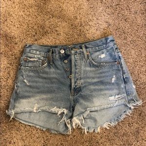 Agolde Parker Distressed denim cutoff shorts